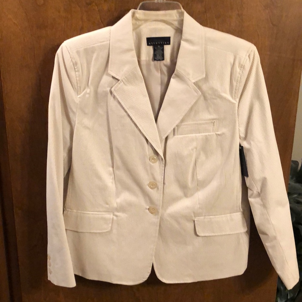 Khaki pinstripe blazer